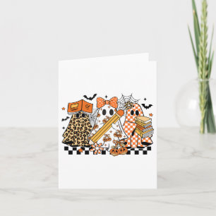 Tarjeta Trick O Teach Ghost Teacher Halloween Retro Cherr