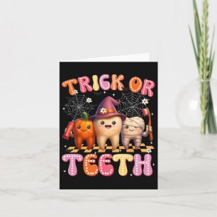 Tarjeta Trick O Teeth Crew Dental Halloween Vestidos Mujer