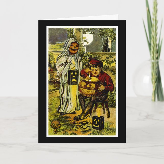 Tarjeta Trick o tratantes de Halloween (Anverso)