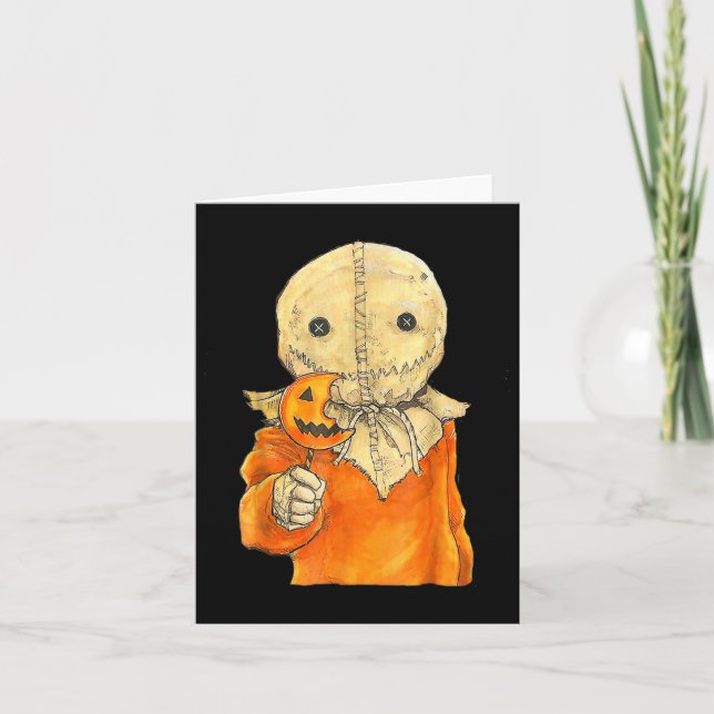 Tarjeta Trick O Treat Cute Skull Halloween 2025 Costume F (Anverso)