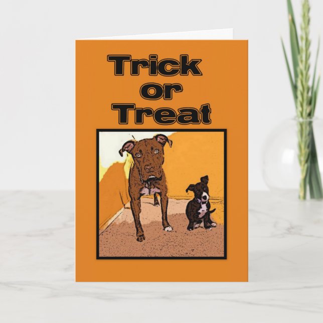 Tarjeta Trick o Treat Happy Halloween Dogs (Anverso)