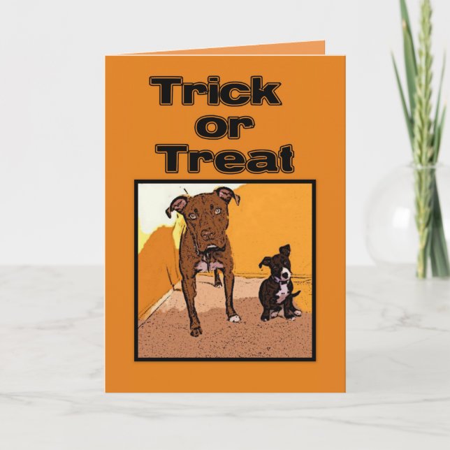 Tarjeta Trick o Treat Happy Halloween Dogs (Anverso)