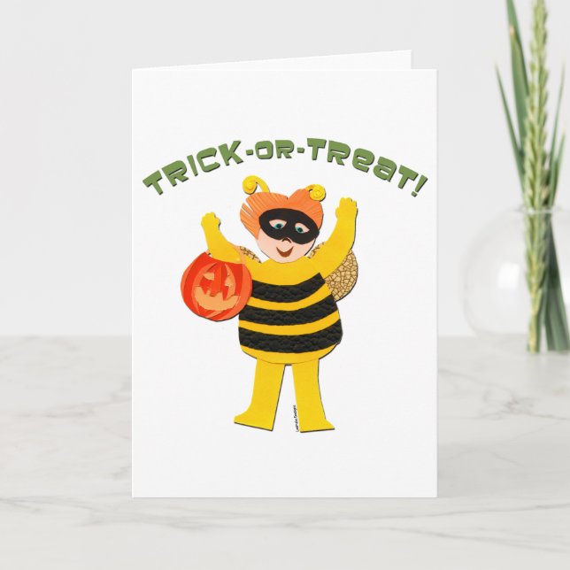 Tarjeta Trick o Trek Bumble Bee Costume Halloween (Anverso)