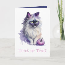 Trick o Trek Halloween acuarela birman cat