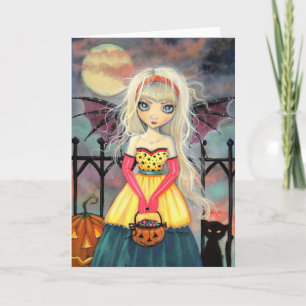 Tarjeta Trick o Trete Cute Gothic Fairy Halloween Art