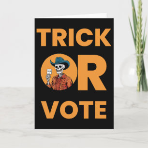 Tarjeta Trick O Vote Halloween Elección Vintage Vowboy Sk
