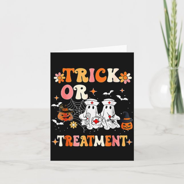 Tarjeta Trick Or Halloween Radiation Oncology Rad Therapy  (Anverso)