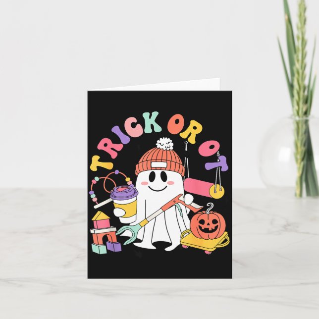 Tarjeta Trick Or Ot Occupational Therast Ghost Halloween W (Anverso)