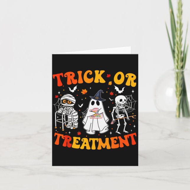 Tarjeta Trick Or Pt Physical Therapy Therast Halloween  (Anverso)