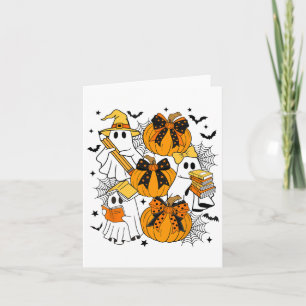 Tarjeta Trick Or Teach Profesor Fantasma Halloween Retro F