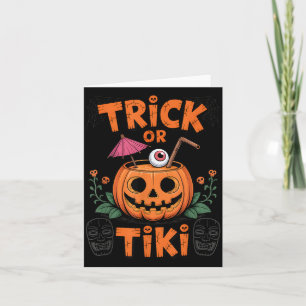 Tarjeta Trick or Tiki divertido cóctel de Halloween