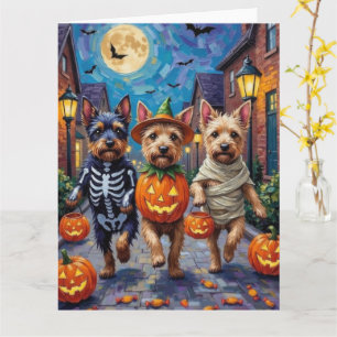 Tarjeta Trick-or-Treating del Terrier Checo Disfraz de Hal
