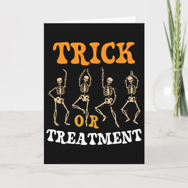 Tarjeta Trick Or Treatment Fisioterapia Esqueleto Pt Ha (Anverso)