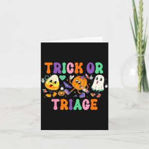 Tarjeta Trick Or Triage Enfermera Fantasma Calabaza Hallow