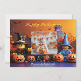 Tarjeta Trick-or-Trick-or-Treatment de Parche de Calabaza