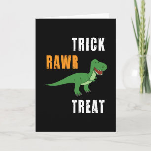 Tarjeta Trick Rawr Treat Cute Halloween Tyrannosaurus Rex
