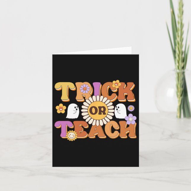 Tarjeta Trick Retro O Enseñar A Profesora De Fantasma Hall (Anverso)