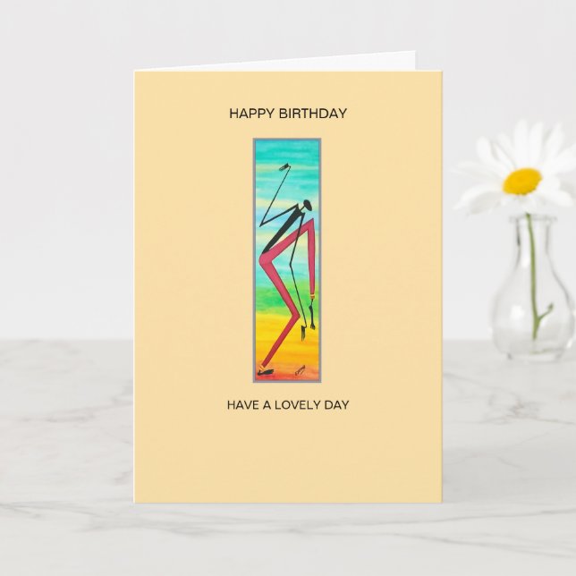 Tarjeta Tricky African Dancer Happy Birday (Planta pequeña)