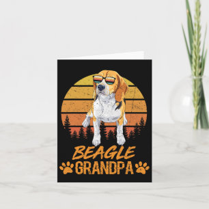 Tarjeta Tricolor Perro Beagle Abuelo Paw Dad Day