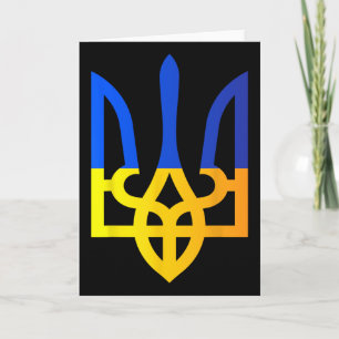 Tarjeta Tridente de Ucrania Símbolo Nacional Bandera Ucran