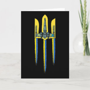 Tarjeta Tridente de Ucrania Tryzub Símbolo Escudo Logo Ucr