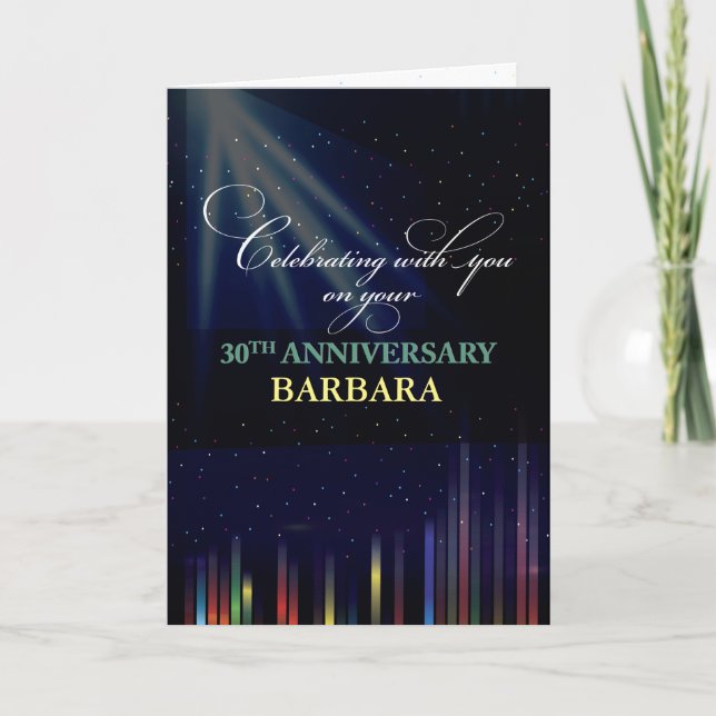 Tarjeta trigésimo Cielo del aniversario del empleado, (Anverso)