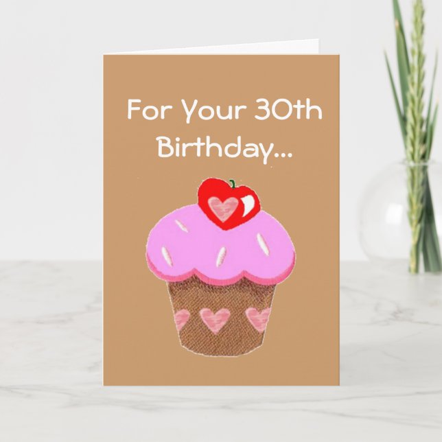 Tarjeta Trigésimo cumpleaños de la magdalena divertida del (Anverso)