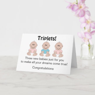 Tarjeta Trillizos recién nacidos