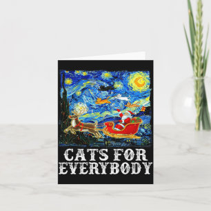 Tarjeta Trineo de Santa de Navidad Gatos Para Todos Estrel