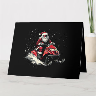 Tarjeta Trineo Motorizado de Motos de Nieve de Papá Noel D