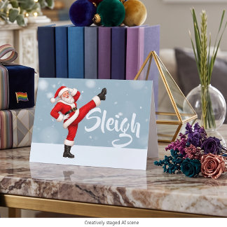Tarjeta Trineo Navidad Santa Claus Gay Fiesta