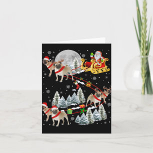 Tarjeta Trineo Pug Navidad Trineo Navidad Santa Perro 