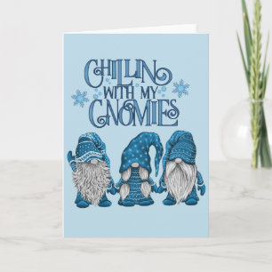 Tarjeta Trío Azul De Invierno De Navidad Chillin Con Mis G