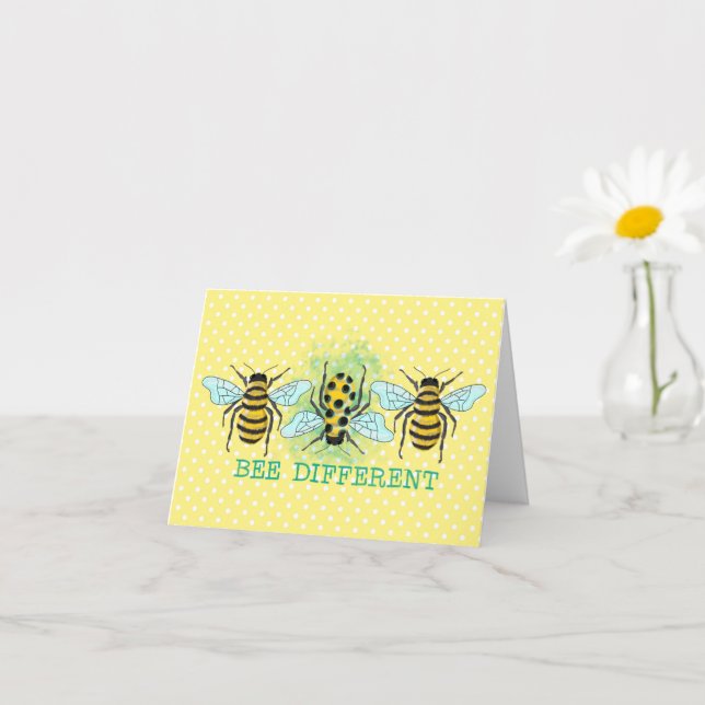 Tarjeta Trío de abejas bumble diferente (Planta pequeña)
