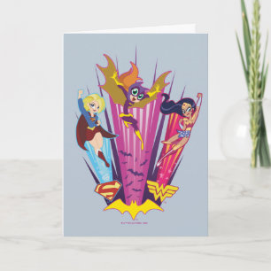Tarjeta Trío de Chicas Super Hero de DC