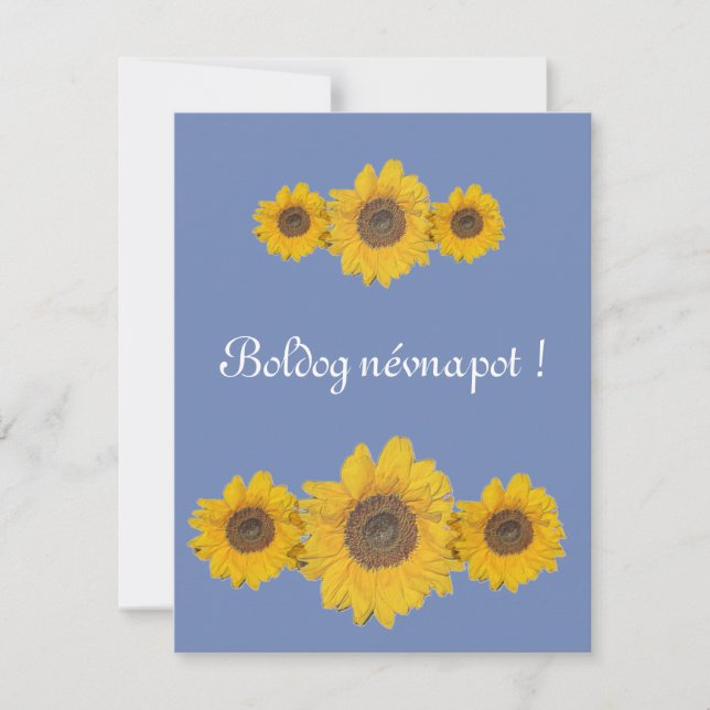 Tarjeta Trío de girasol - día del nombre (Anverso)