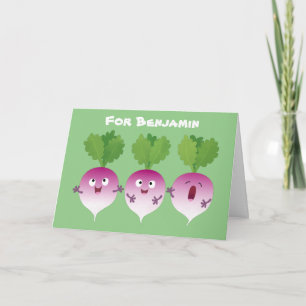 Tarjeta Trío de verduras de nabo lindo personalizado