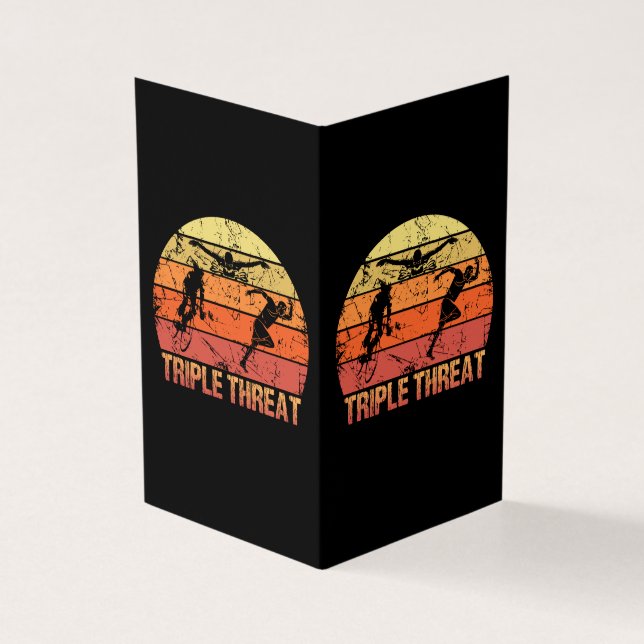 Tarjeta Triple amenaza de triatlón (Exterior)