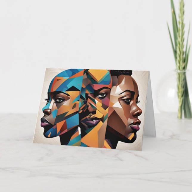 Tarjeta Triple amenaza el arte afroamericano de las mujere (Anverso)