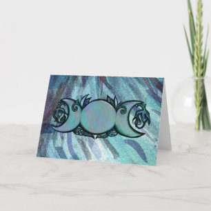 Tarjeta Triple diosa de la luna Gaia Pintura Bruja verde