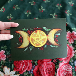 Tarjeta Triple luna Holly Yule Art