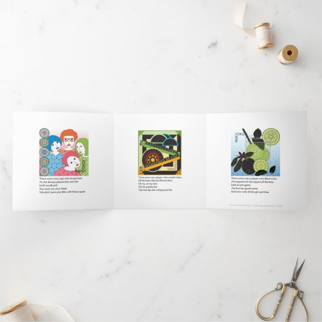 Tarjeta triple Mah Jongg Limericks 2 (Interior)