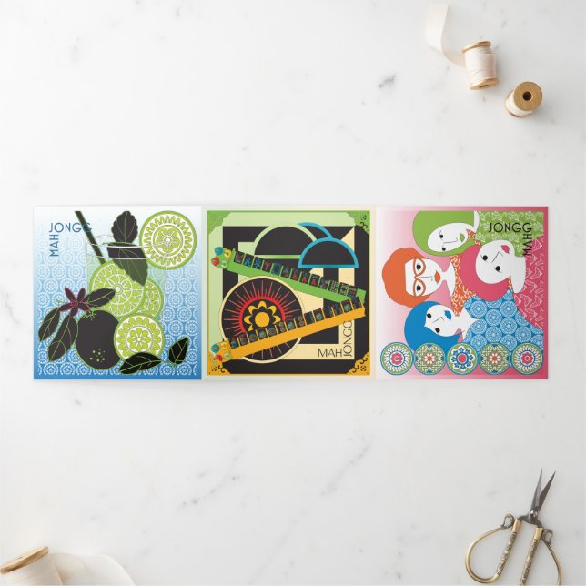 Tarjeta triple Mah Jongg Limericks 2 (Exterior)