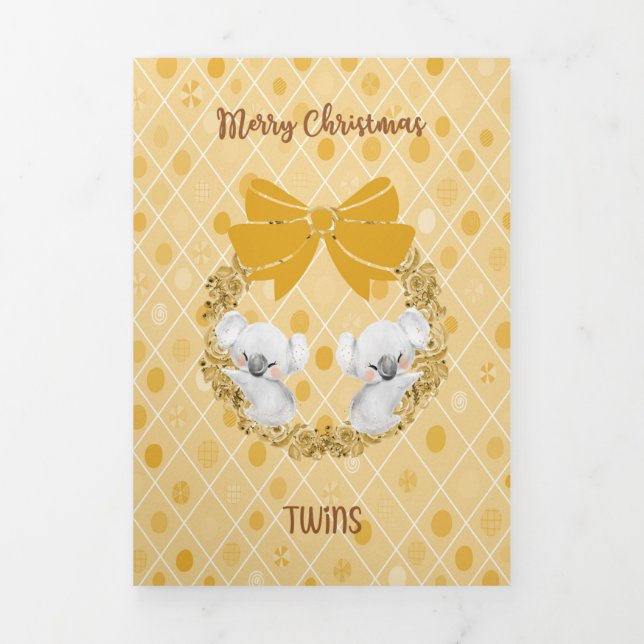 Tarjeta triple para mellizos dorados y Koalas (Foto de portada)