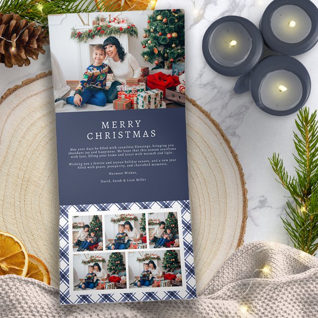Tarjeta triple para Navidades de la marina (Navy Christmas Tri-fold Card
)