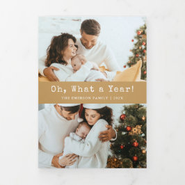 Tarjeta triple vacaciones de fotos de oro