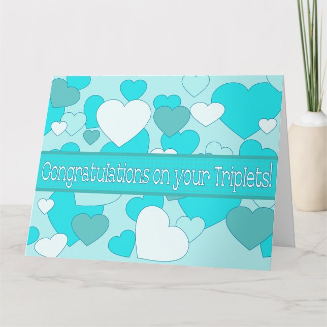 Tarjeta Triplets Baby Boys felicitaciones (Anverso)
