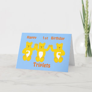 Tarjeta Triplets Birday Card, agregar año/nombres