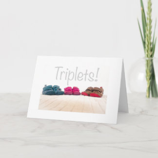 Tarjeta triplets de saludo de nacimiento