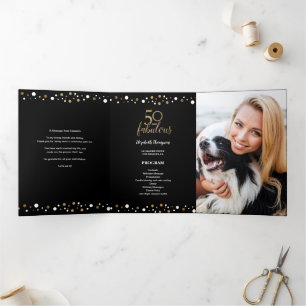 Tarjeta Tríptica 50 y fabuloso cincuentenario Foto TriFold